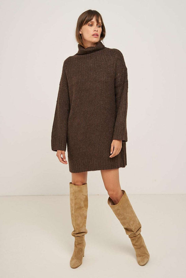 Strikkjole - Chokolade