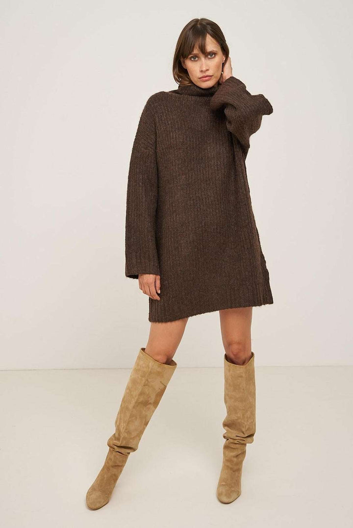 Strikkjole - Chokolade