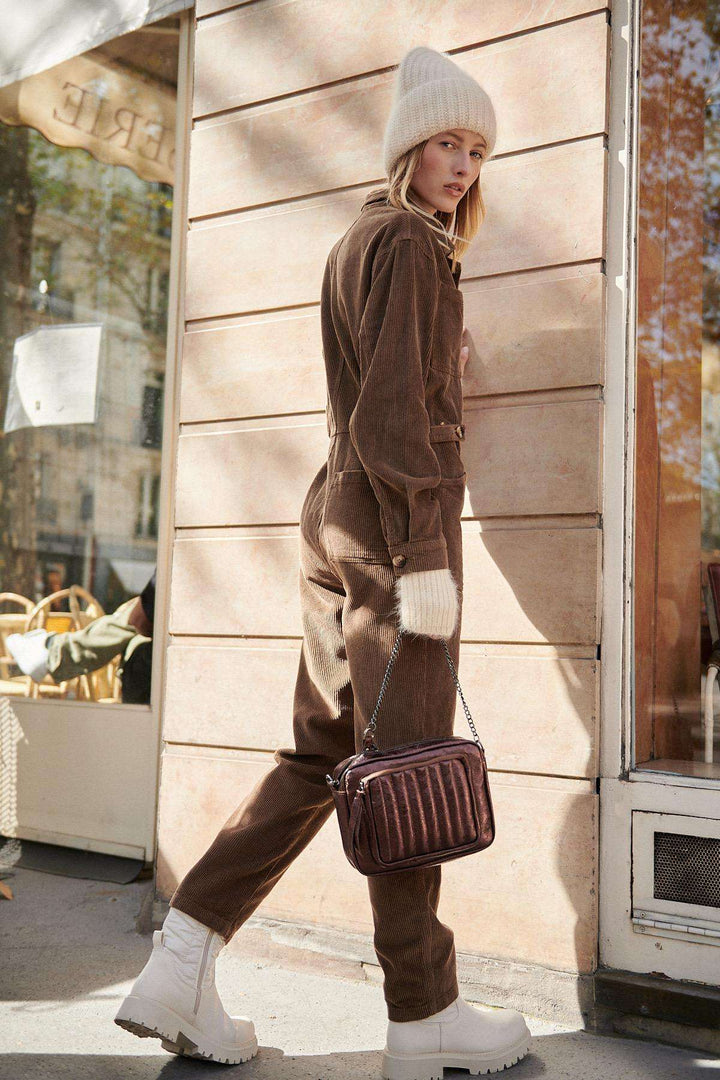 Fløjl jumpsuit - Chokolade