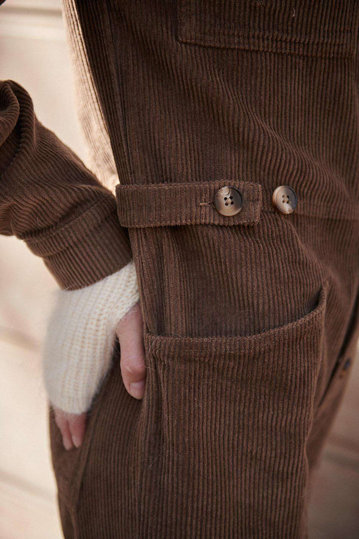 Fløjl jumpsuit - Chokolade