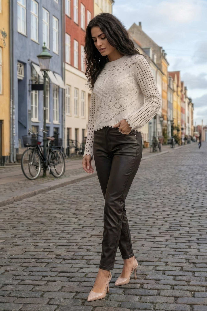 Coated bukser - Chokolade