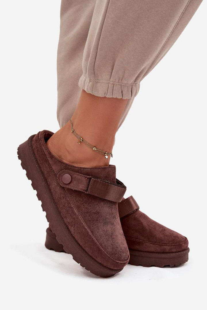 Slippers med rem - Chokolade