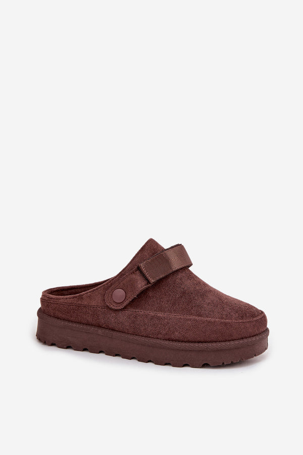Slippers med rem - Chokolade