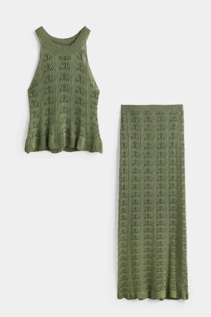 Hæklet sæt - Khaki