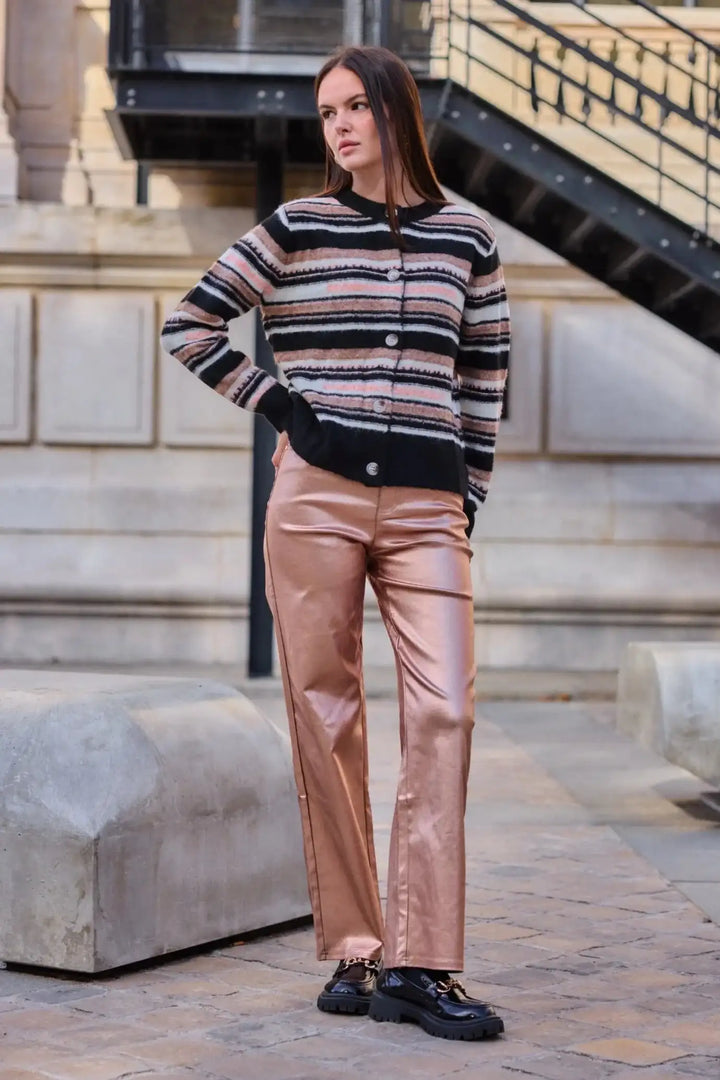 Metallic jeans - Old rose