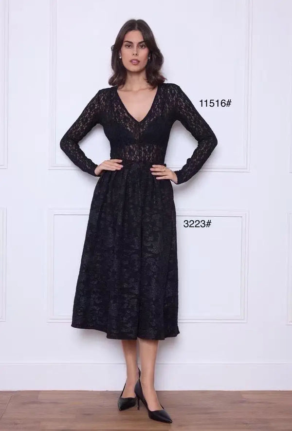 Midi nederdel - Sort