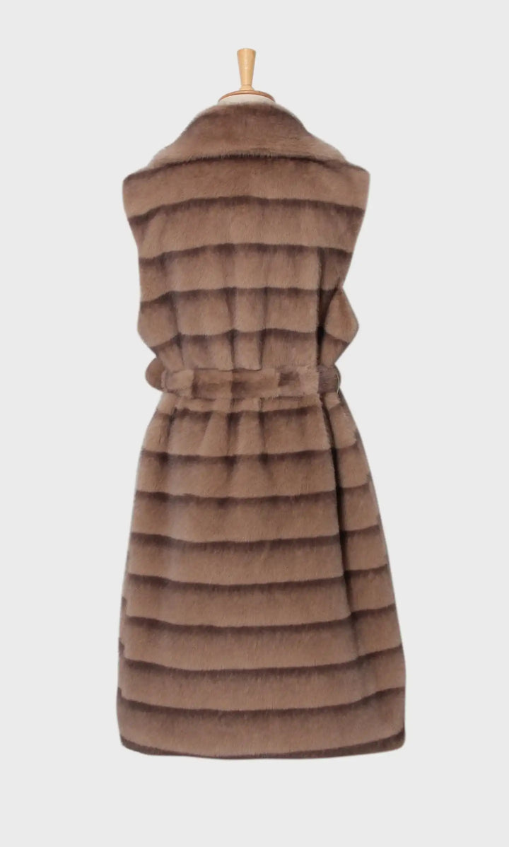 Faux fur vest - Camel