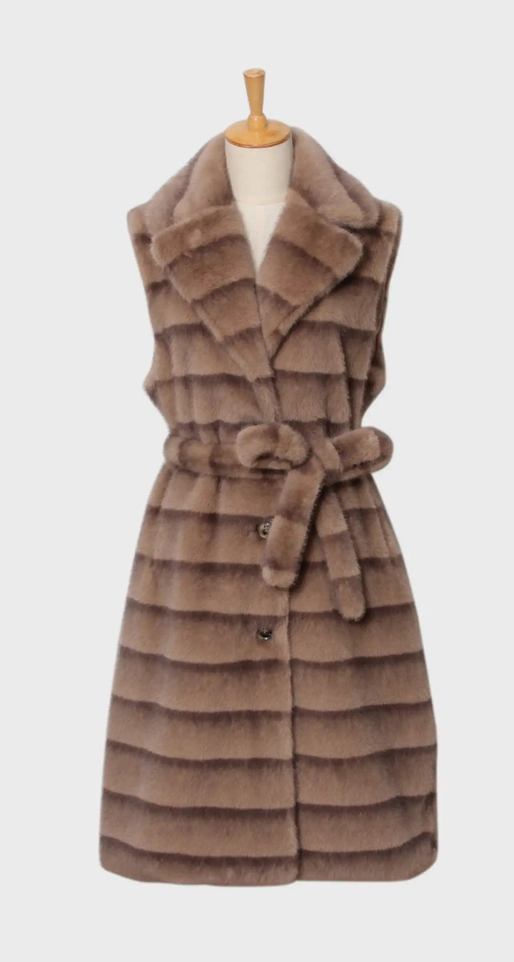 Faux fur vest - Camel