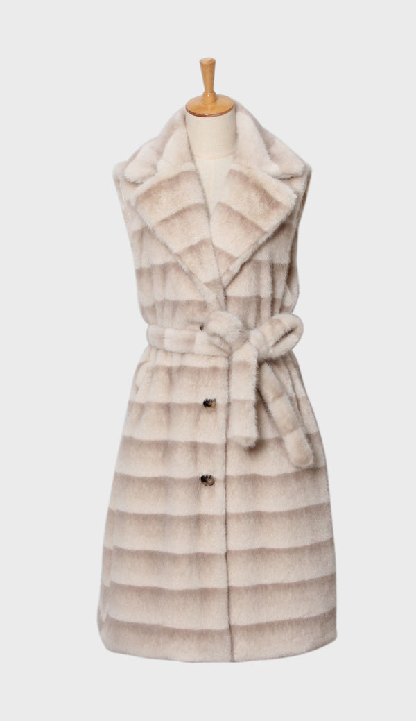 Faux fur vest - Beige