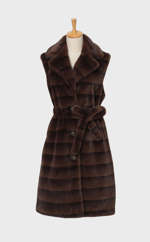 Faux fur vest - Chokolade