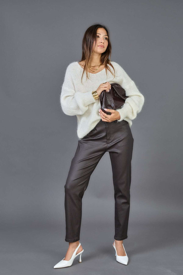 Coated bukser - Chokolade