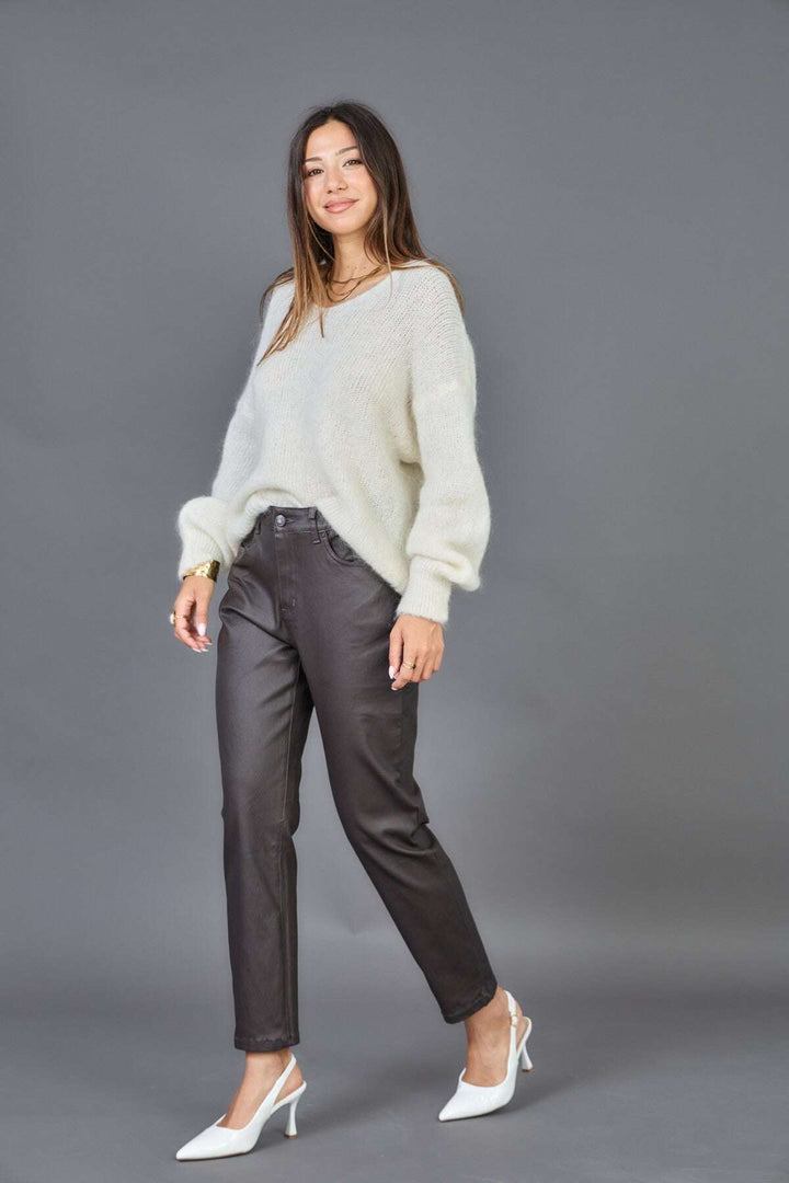 Coated bukser - Chokolade