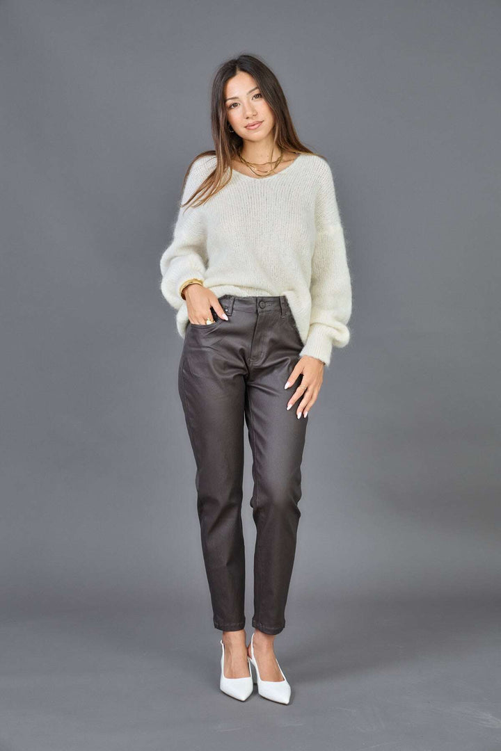 Coated bukser - Chokolade