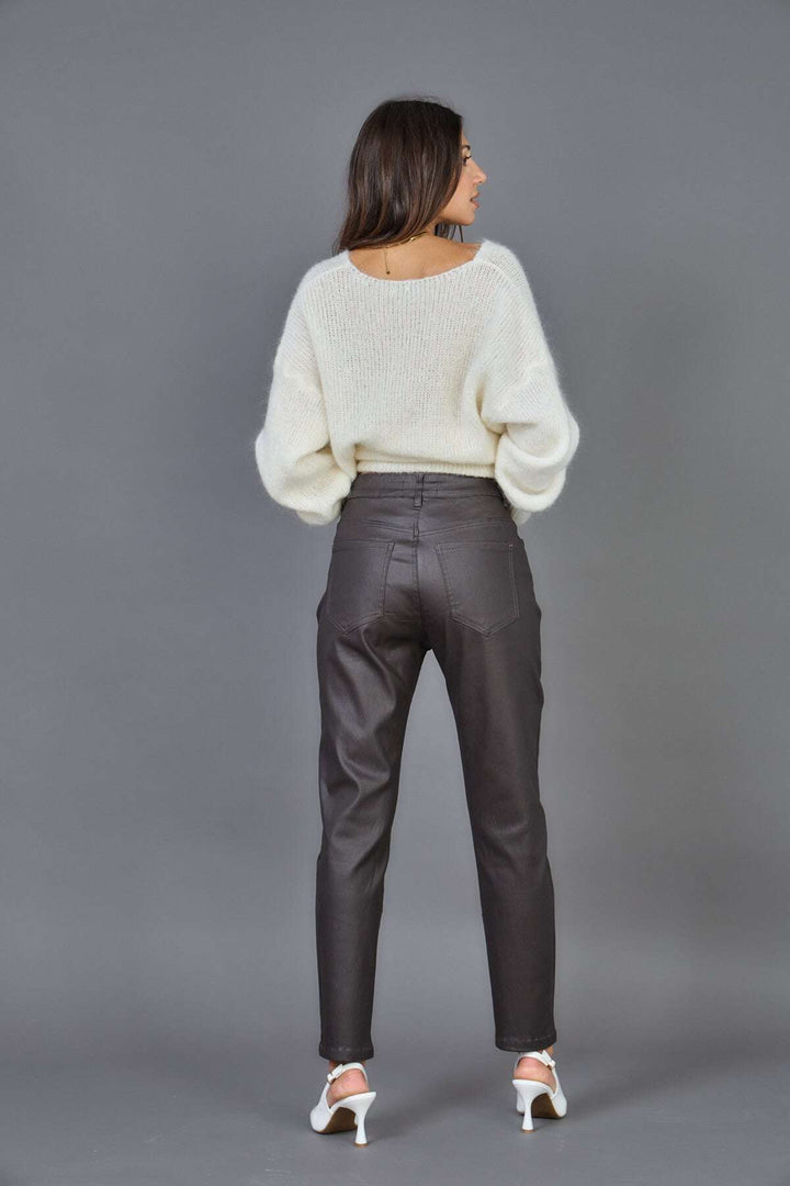 Coated bukser - Chokolade