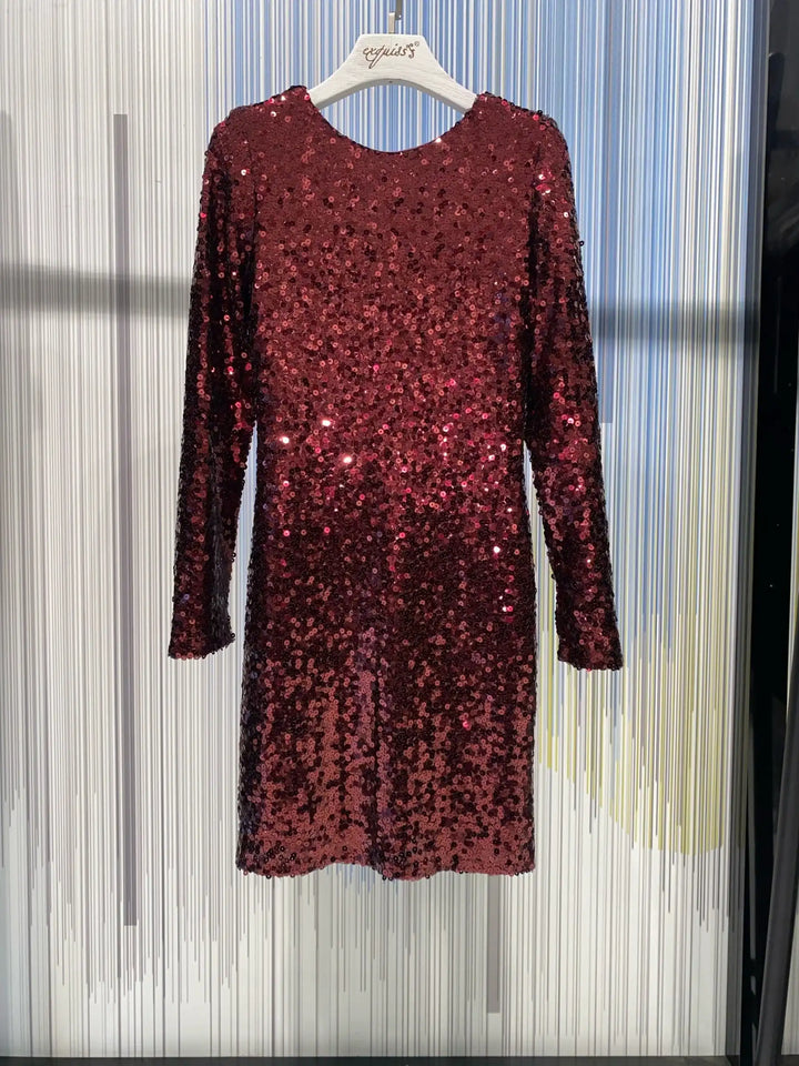 Paillet kjole - Bordeaux