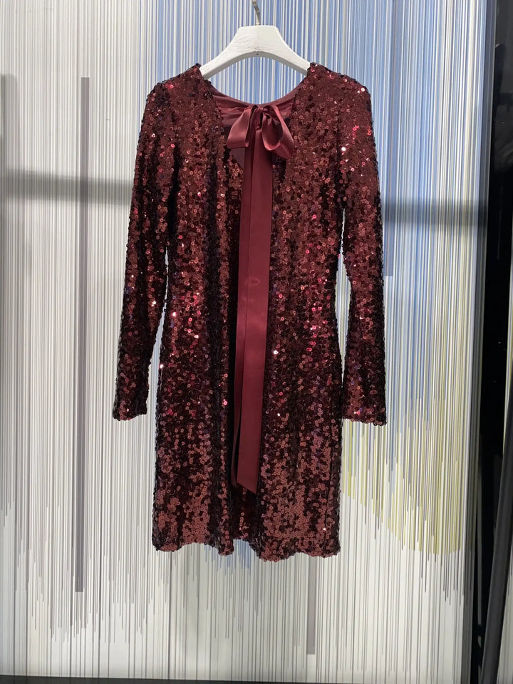 Paillet kjole - Bordeaux