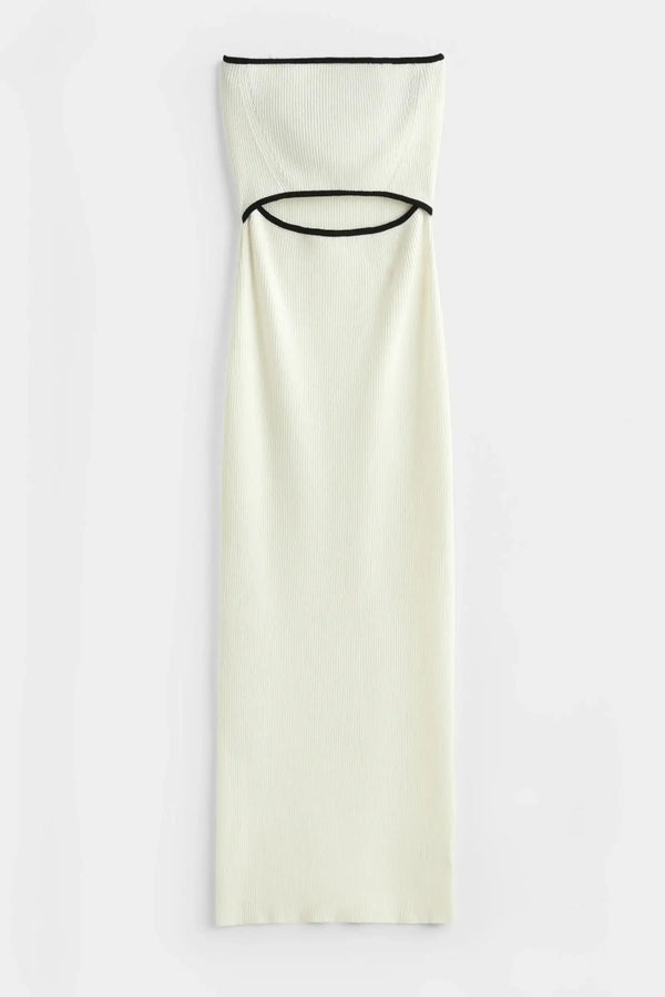 Stropløs kjole - Hvid