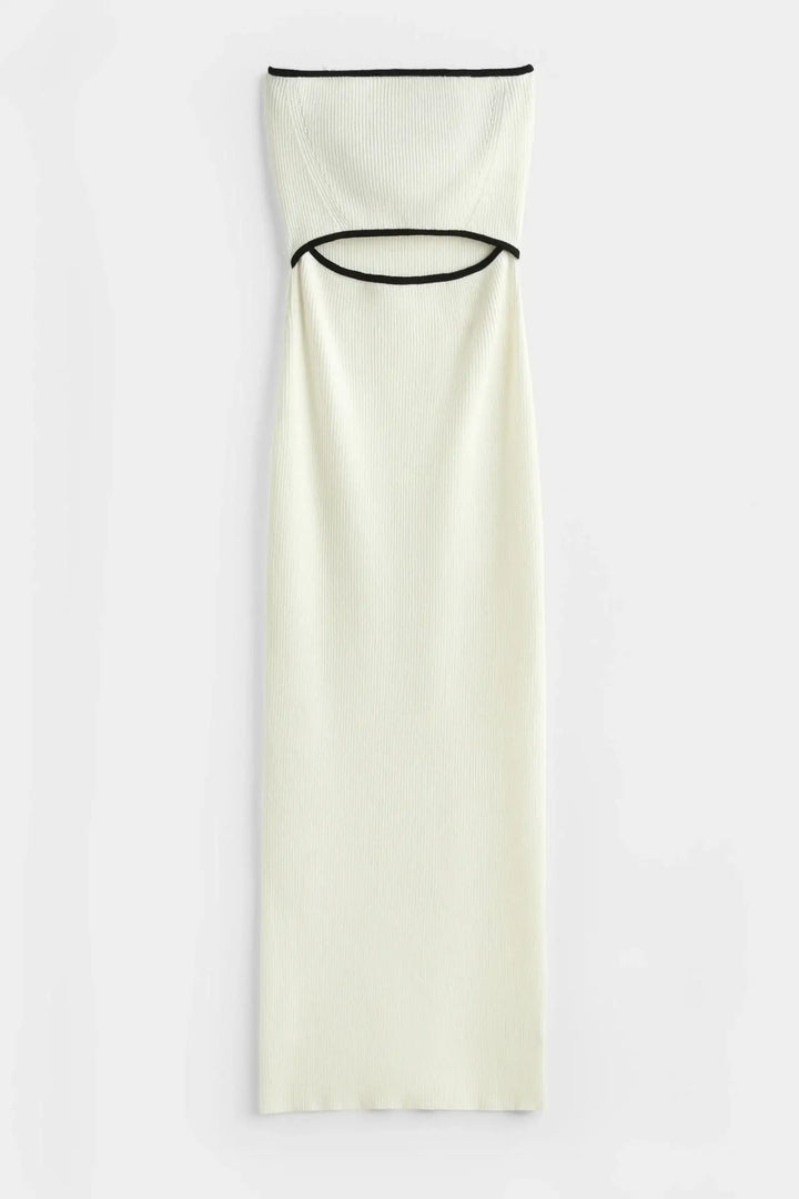 Stropløs kjole - Hvid
