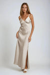 Satin kjole - Beige