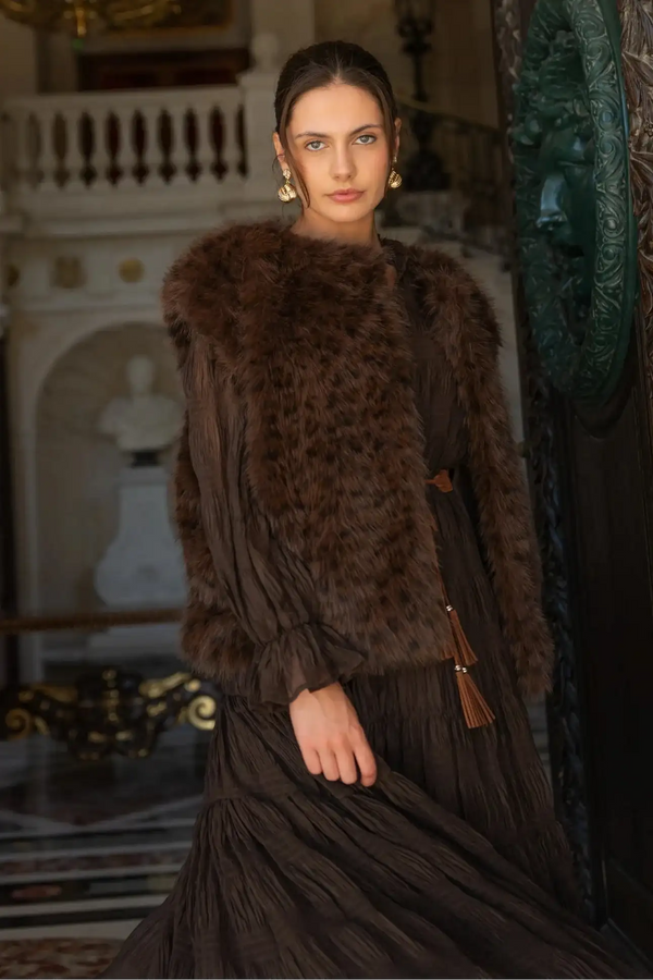 Faux fur vest - Leopard