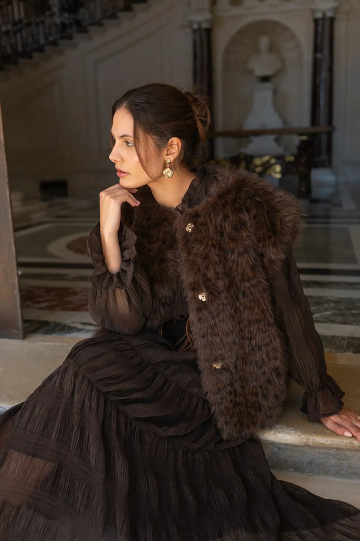 Faux fur vest - Leopard