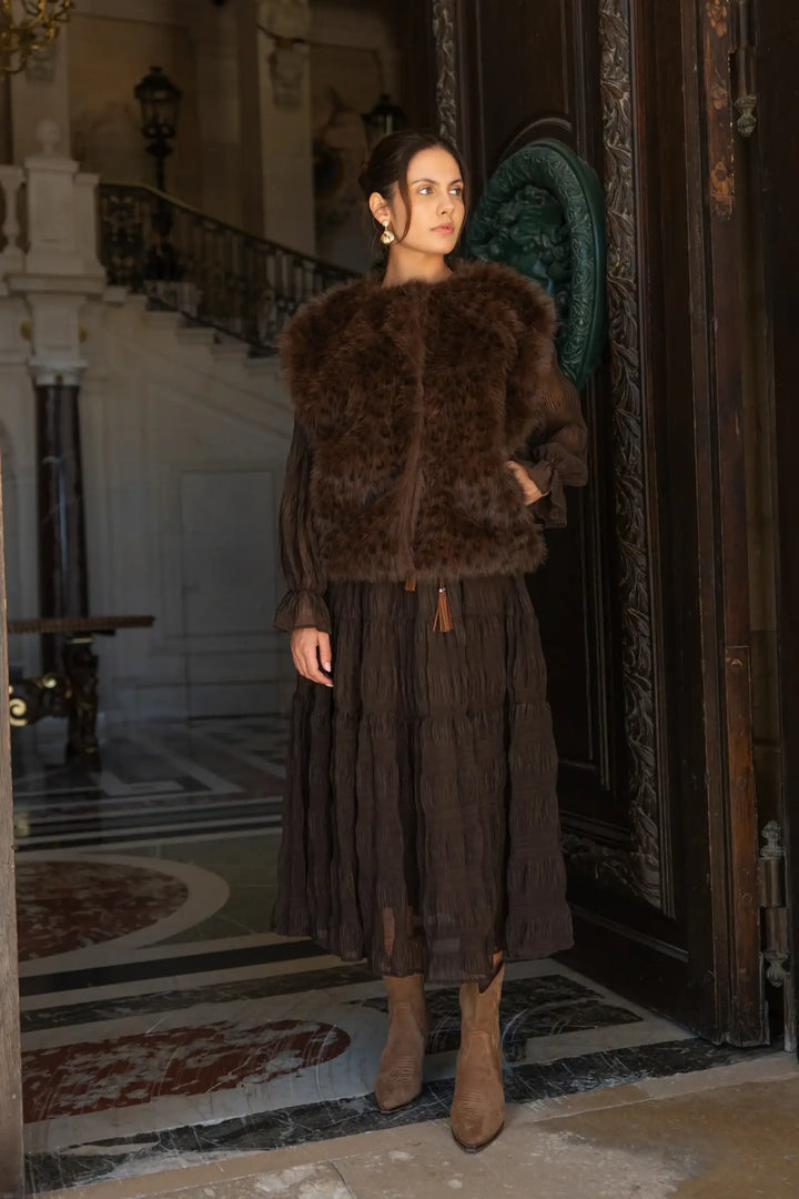 Faux fur vest - Leopard