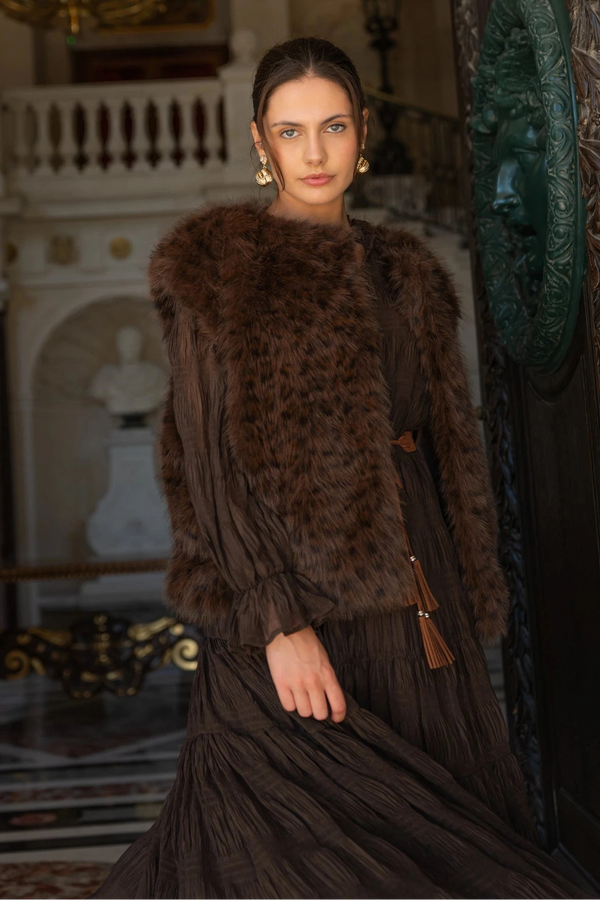 Faux fur vest - Leopard
